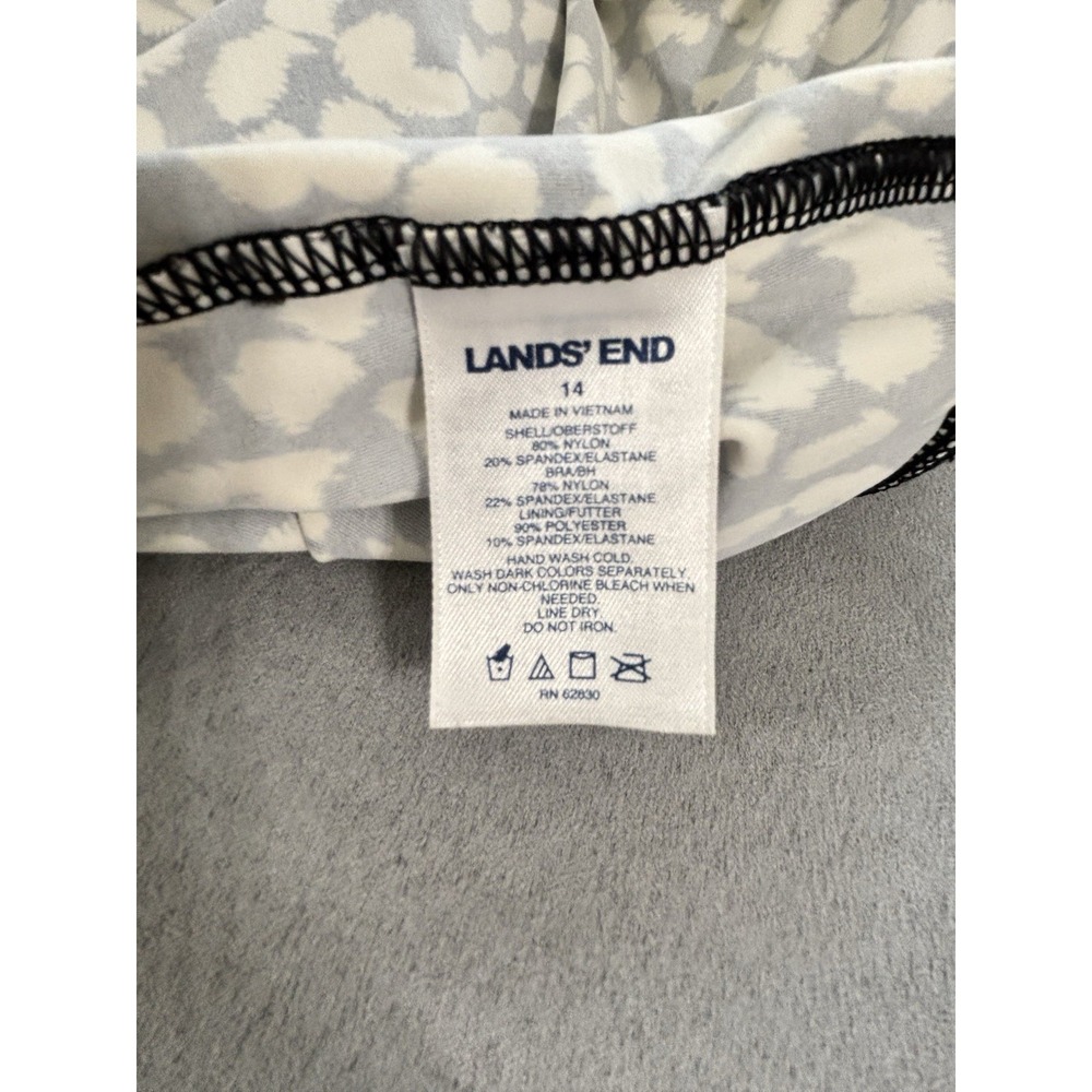 Lands‎ End Womens Tankini Top Sz 14 Built In Bra Underwire Empire Neutral Comfy - Picture 2 of 11